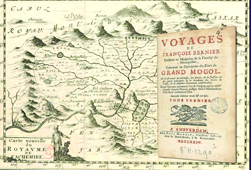 Carte du Cachemire tirée de la troisième édition des "Voyages" de François Bernier