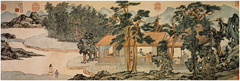 Peinture du Pavillon de la vraie appréciation, WEN Zhengming, dynastie des Ming 